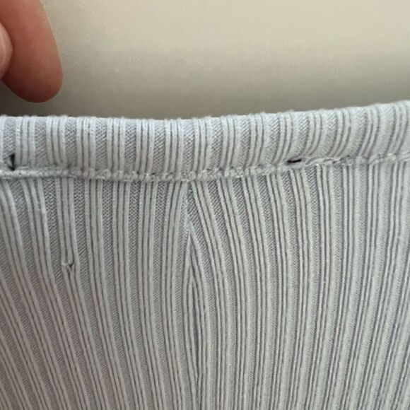 Lane Bryant Short Sleeve Wrap Top Blouse Drapy V Neck Pastel Blue 26 / 28 - Picture 6 of 8